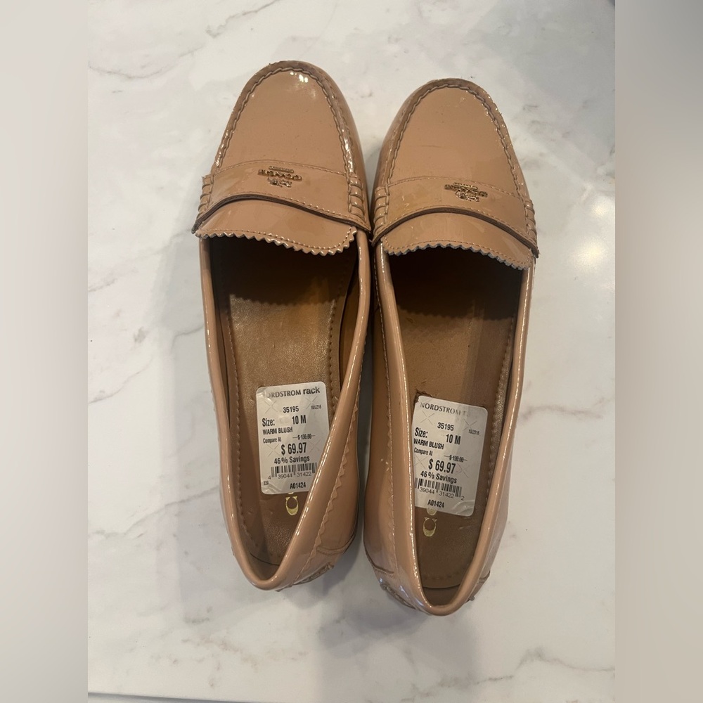 Coach Tan Flats-Size 10
